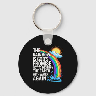 The Rainbow Is God's Promise Christian Religious B Key Ring