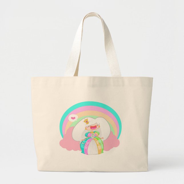 The Rainbow Princess Large Tote Bag (Front)