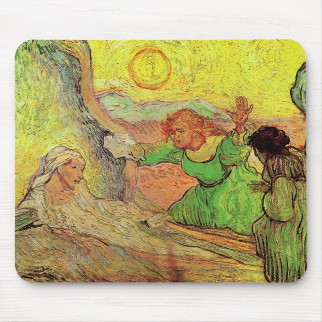 The Raising of Lazarus by Vincent van Gogh Mouse Mat (Front)