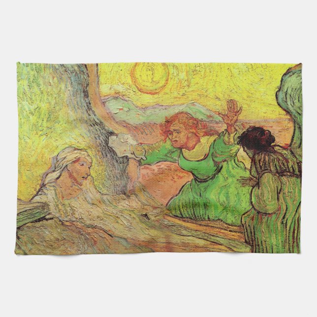 The Raising of Lazarus by Vincent van Gogh Tea Towel (Horizontal)