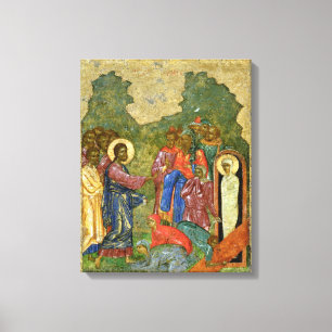 The Raising of Lazarus, Russian icon Canvas Print
