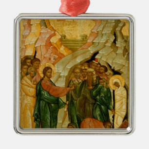 The Raising of Lazarus, Russian icon Metal Tree Decoration