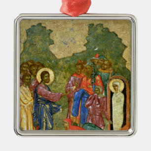 The Raising of Lazarus, Russian icon Metal Tree Decoration