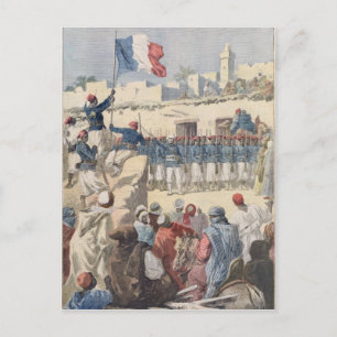 The Raising of the French Flag at Timbuktu Postcard
