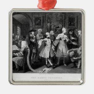 The Rake's Levee, plate II Metal Tree Decoration