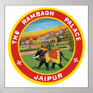 The Rambagh Palace Jaipur, Vintage Poster