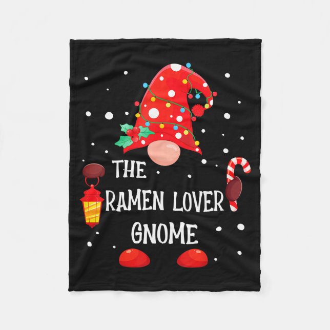 The Ramen Lover Gnome Matching Family Christmas Gn Fleece Blanket (Front)