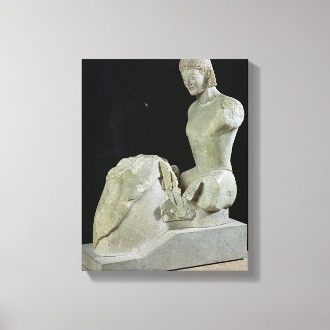 The Rampin Rider, c.550-540 BC Canvas Print (Front)