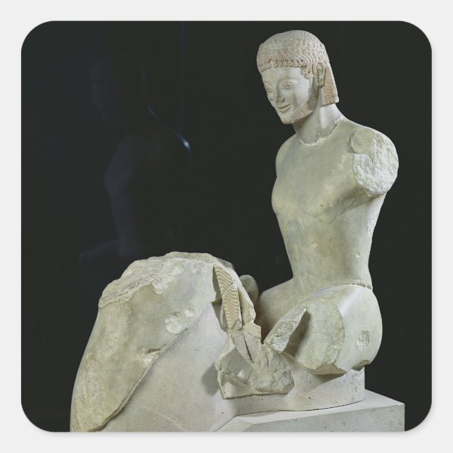 The Rampin Rider, c.550-540 BC Square Sticker (Front)