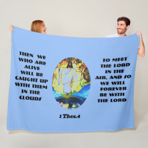 THE RAPTURE BIBLE VERSE  FLEECE BLANKET