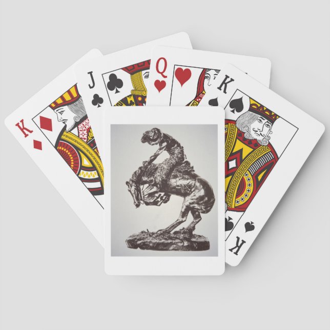 The Rattlesnake, 1905 (bronze) (b/w photo) Playing Cards (Back)
