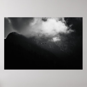 The raven above mountains poster