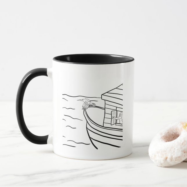 The Raven 🐦‍⬛ And Noah’s Ark Mug (With Donut)