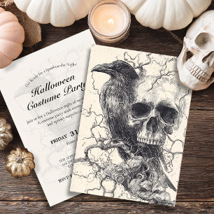 The Raven and Skull's Eve  Invitation