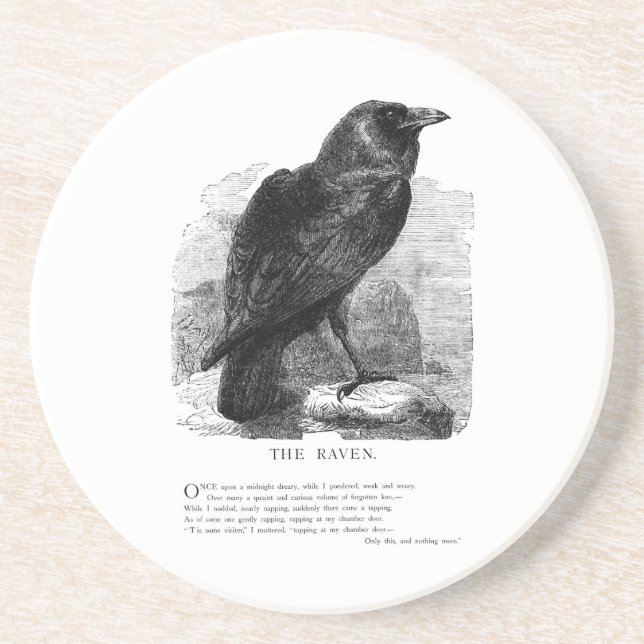 The Raven by Edgar Allen Poe Coaster (Front)