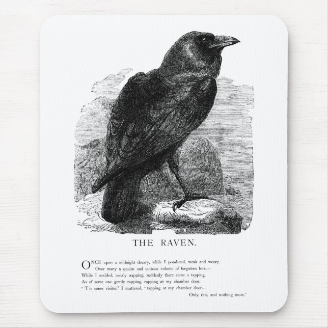 The Raven by Edgar Allen Poe Mouse Mat (Front)