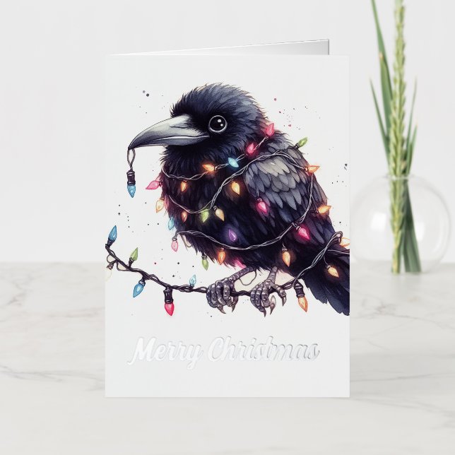 The Raven Christmas Foil Holiday Card (Front)