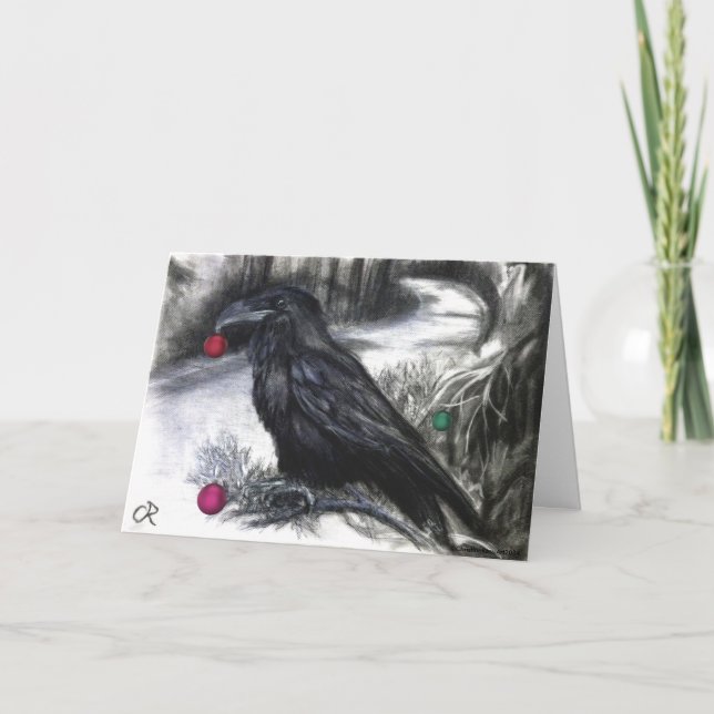 The Raven Decked out for the Season Holiday Card (Front)