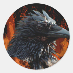 "The Raven Fire" Gifts Classic Round Sticker