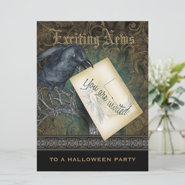 The Raven Gothic Style Invitation (Standing Front)