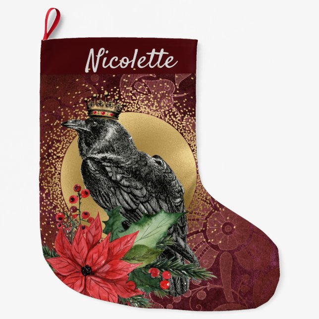 The Raven King Gothic Large Christmas Stocking (Front)