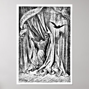 The Raven Nevermore Illustration Engraving Poster