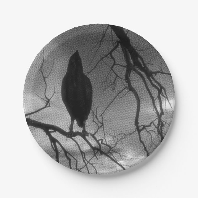 The Raven - Nevermore Sunbeams Tree Paper Plate (Front)