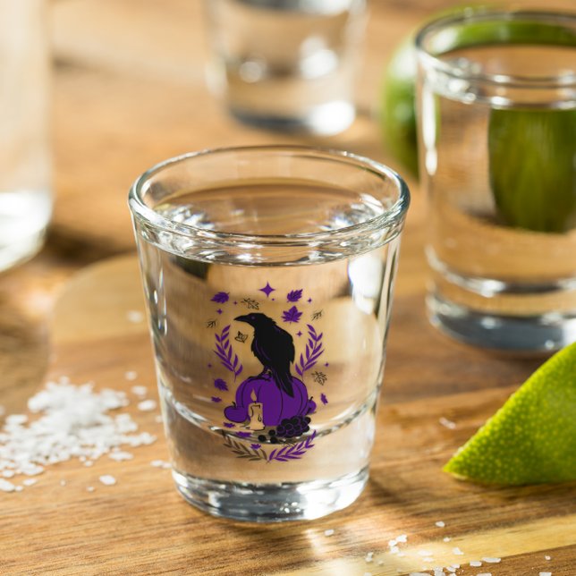 The Raven of Autumn – Gothic Harvest Shot Glass (Creator Uploaded)