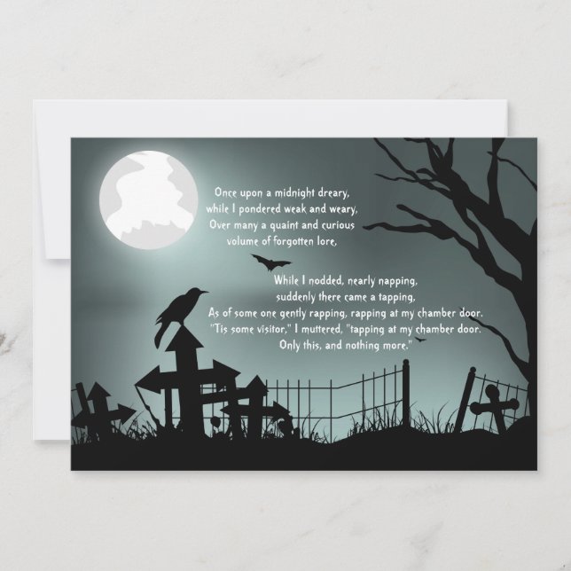 The Raven Poe Halloween Party Invitation (Front)