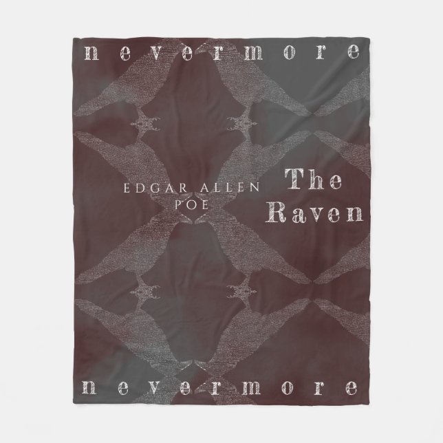 The Raven Poem Fleece Blanket (Front)