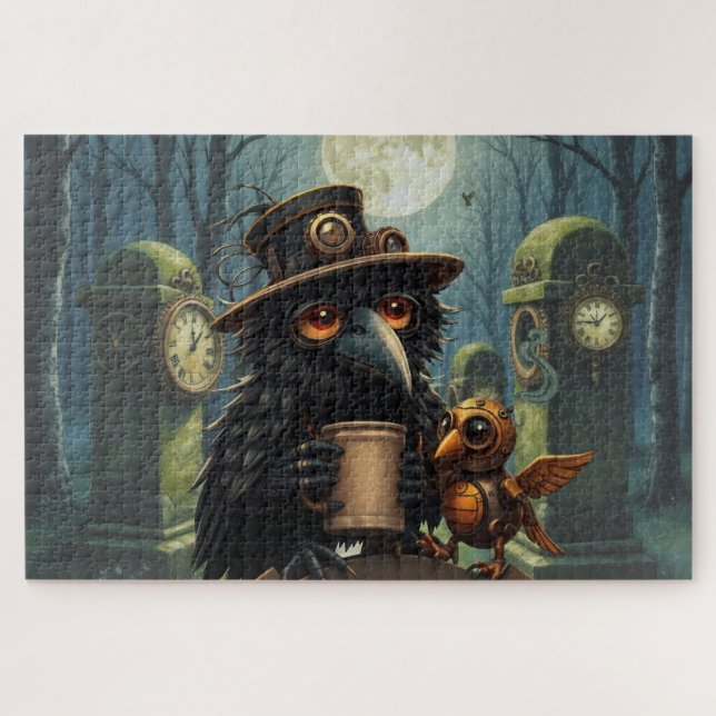 The raven powered by Coffee Jigsaw Puzzle (Horizontal)