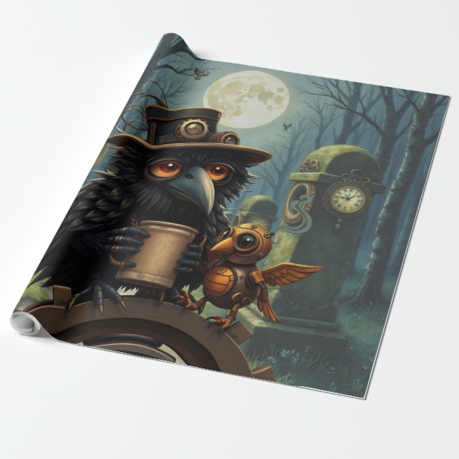 The raven powered by Coffee Wrapping Paper (Unrolled)