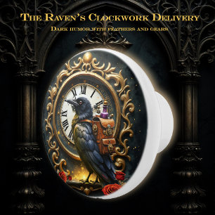 The Raven’s Clockwork Delivery Ceramic Knob