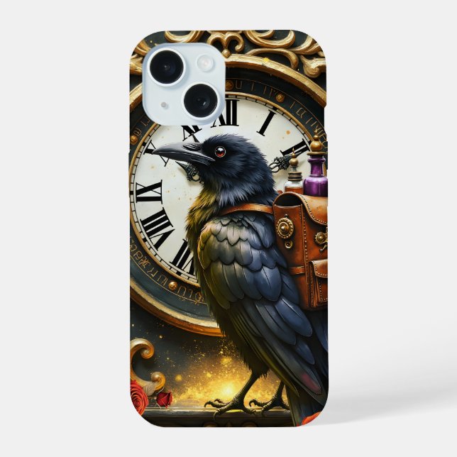 The Raven’s Clockwork Delivery  iPhone 15 Case (Back)