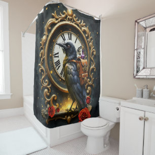 The Raven’s Clockwork Delivery  Shower Curtain