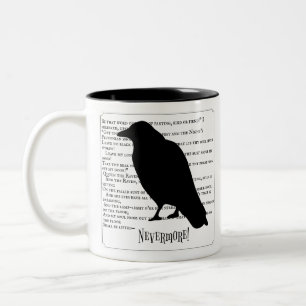 The Raven Silhouette Two-Tone Coffee Mug