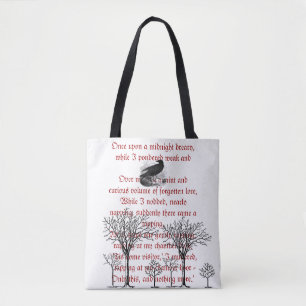 The Raven Vintage Poem Tote Bag