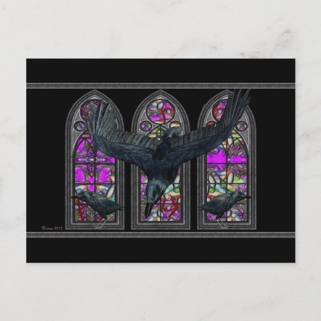 The Ravens Gothic Digital Art Postcard (Front)