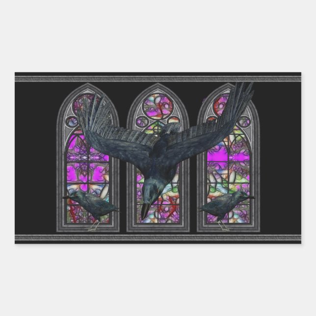 The Ravens Gothic Rectangle Sticker (Front)