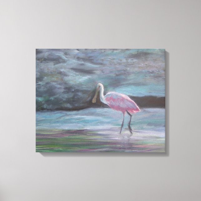 The Read Florida-Roseate Spoonbill Canvas Print (Front)
