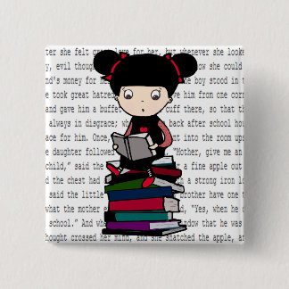 The Reader 15 Cm Square Badge
