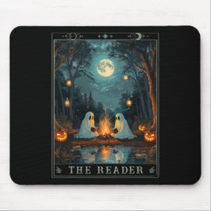 The Reader Bookish Cute Spooky Ghost Reading Book Mouse Mat