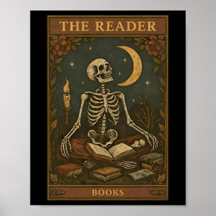 The Reader Books Tarot Card Book Reading Teacher H Poster