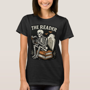 The Reader   Skeleton Booklover Halloween T-Shirt