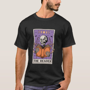 The Reader Skeleton Gothic Mystical Book Vintage T T-Shirt