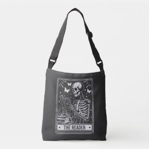 The Reader Skeleton Reading Booklover Halloween Crossbody Bag