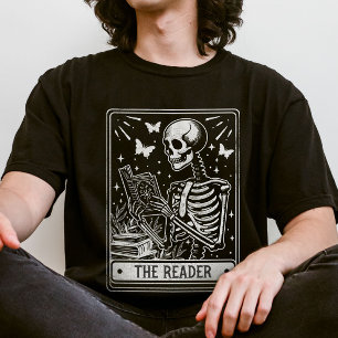 The Reader Skeleton Reading Booklover Halloween T-Shirt