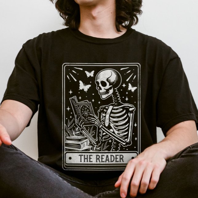 The Reader Skeleton Reading Booklover Halloween T-Shirt (Creator Uploaded)