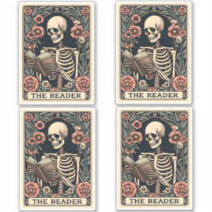 The Reader Skeleton Tarot Card
