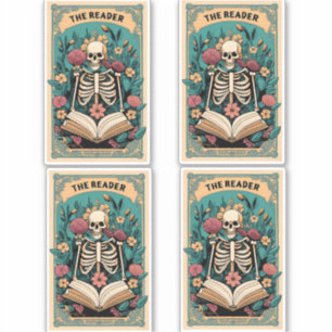 The Reader Skeleton Tarot Card